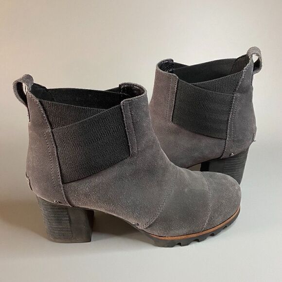 Sorel Addington Chelsea Ankle Boots Black Heel Quarry Black 8.5 - Picture 1 of 6